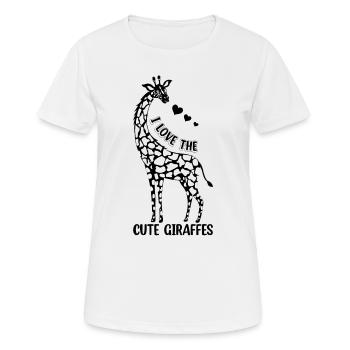 Giraffe Lover I Love The Cute Giraffes - Frauen T-Shirt atmungsaktiv - Weiß - Vorne - AI Model Female 172 dark (172cm)