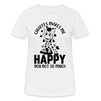 Giraffes Makes Me Happy You Not So Much - Women's Breathable T-Shirt - white - Front - AI Model Female 172 dark (172cm)