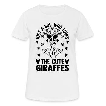 Juste un garçon qui aime les girafes mignonnes - Girafe - T-shirt respirant Femme - blanc - Devant - AI Model Female 172 dark (172cm)