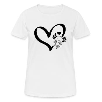 Axolotl Heart Kawaii Axolotl Lover Cute Axolotl - Women's Breathable T-Shirt - white - Front - AI Model Female 172 dark (172cm)