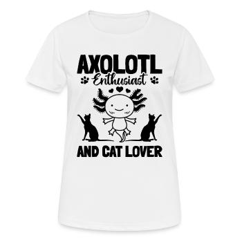 Kawaii Axolotl Axolotl Enthusiast And Cat Lover - Women's Breathable T-Shirt - white - Front - AI Model Female 172 dark (172cm)