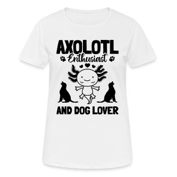 Passionné de Kawaii Axolotl et amoureux des chiens - T-shirt respirant Femme - blanc - Devant - AI Model Female 172 dark (172cm)