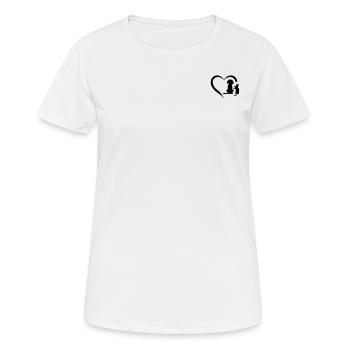 Baby Cat and Dog Heart - Animal Dog & Cat Heart - Frauen T-Shirt atmungsaktiv - Weiß - Vorne - AI Model Female 172 dark (172cm)