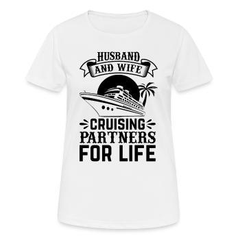 Mari et femme Partenaires de croisière pour la vie I Crui - T-shirt respirant Femme - blanc - Devant - AI Model Female 172 dark (172cm)