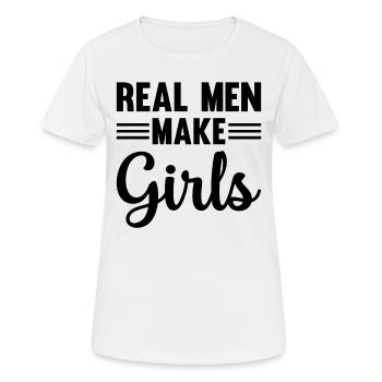 New Daddy - Real Men Make Girls Daddy Paternity Gi - Frauen T-Shirt atmungsaktiv - Weiß - Vorne - AI Model Female 172 dark (172cm)