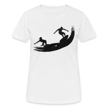 Surfboard Surfing - Water Surfing Surfboard - Frauen T-Shirt atmungsaktiv - Weiß - Vorne - AI Model Female 172 dark (172cm)