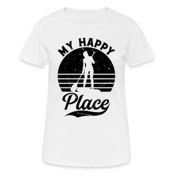 SUP Girl My Happy Place I Water Sports Stand Up Pa - Women's Breathable T-Shirt - white - Front - AI Model Female 172 dark (172cm)