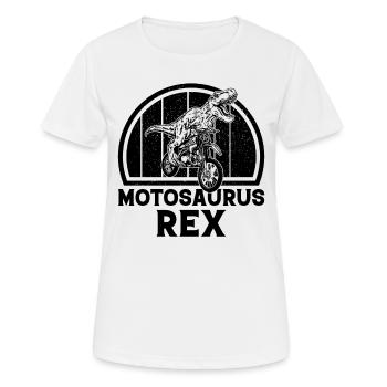 Dirt Bike MotoSaurus Motocross Dinosaur Dirtbike D - Women's Breathable T-Shirt - white - Front - AI Model Female 172 dark (172cm)