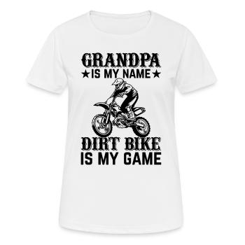 Motocross Grandpa Is My Name Dirt Bike Is My Game - Women's Breathable T-Shirt - white - Front - AI Model Female 172 dark (172cm)