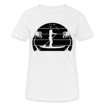 Sunset Stand Up Paddle Board - Water Sports SUP Gi - Frauen T-Shirt atmungsaktiv - Weiß - Vorne - AI Model Female 172 dark (172cm)