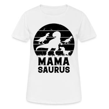 Mama Saurus Mama Dinosaur Family Mama Dino Mamasau - Women's Breathable T-Shirt - white - Front - AI Model Female 172 dark (172cm)