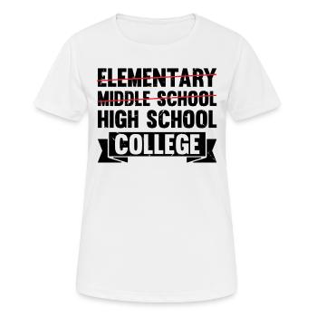 Diplôme d’études intermédiaires Diplôme d’études secondaires de premier cycle - T-shirt respirant Femme - blanc - Devant - AI Model Female 172 dark (172cm)