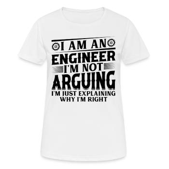 Ingénieur Je suis un ingénieur Je ne discute pas drôle en - T-shirt respirant Femme - blanc - Devant - AI Model Female 172 dark (172cm)