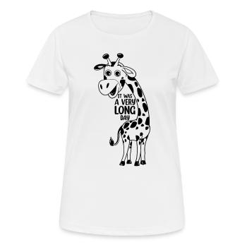 Funny Giraffe Lover - It Was A Very Long Day - Fun - Women's Breathable T-Shirt - white - Front - AI Model Female 172 dark (172cm)
