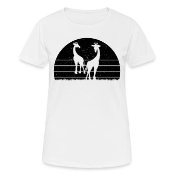 Giraffes Sunset Giraffe Cute Giraffe Lover - Frauen T-Shirt atmungsaktiv - Weiß - Vorne - AI Model Female 172 dark (172cm)