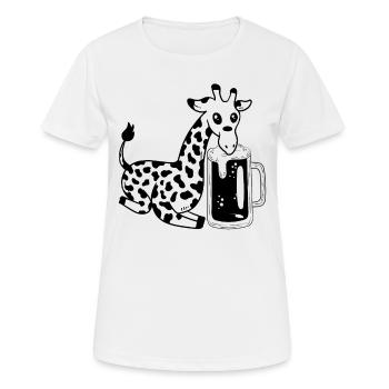 Giraffe Beer Funny Giraffe - Frauen T-Shirt atmungsaktiv - Weiß - Vorne - AI Model Female 172 dark (172cm)