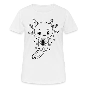 Axolotl with Beer Funny Party Axolotl - Frauen T-Shirt atmungsaktiv - Weiß - Vorne - AI Model Female 172 dark (172cm)