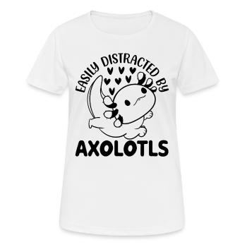 Axolotl Easily Distracted By Axolotls Cute Axolotl - Women's Breathable T-Shirt - white - Front - AI Model Female 172 dark (172cm)