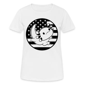 Kawaii Axolotl Americann Flag Axolotl US Flag Axol - Frauen T-Shirt atmungsaktiv - Weiß - Vorne - AI Model Female 172 dark (172cm)