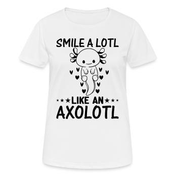Kawaii Axolotl Lover - Smile A Lotl Like An Axolot - Women's Breathable T-Shirt - white - Front - AI Model Female 172 dark (172cm)