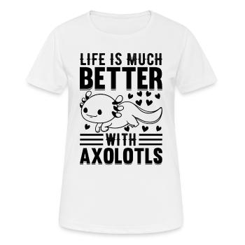 Axolotl Lover - La vie est bien meilleure avec Axolotls - T-shirt respirant Femme - blanc - Devant - AI Model Female 172 dark (172cm)
