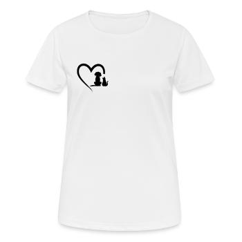 Dog Puppy Dog Cat Heart Dog Lover - Cat & Dog - Women's Breathable T-Shirt - white - Front - AI Model Female 172 dark (172cm)