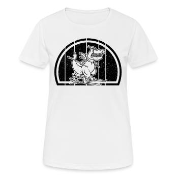 Skier Dino Ski Skiing Dino - Mountain Skiing Dinos - Women's Breathable T-Shirt - white - Front - AI Model Female 172 dark (172cm)