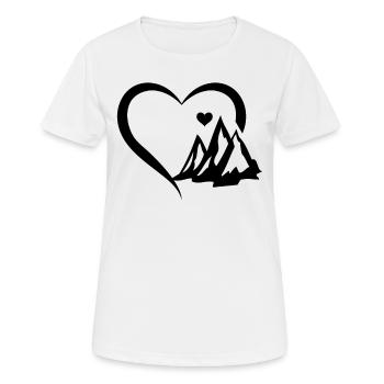 Mountain Heart Mountain Climbing Mountain Hiking - Frauen T-Shirt atmungsaktiv - Weiß - Vorne - AI Model Female 172 dark (172cm)