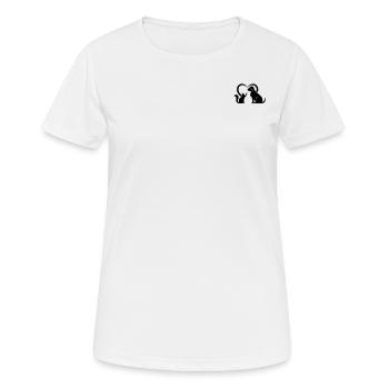 Dog & Cat Heart Cat Lover Dog Lover I Cat and Dog - Women's Breathable T-Shirt - white - Front - AI Model Female 172 dark (172cm)