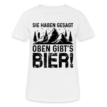 Mountain hiking trekking - you said above there is - Women's Breathable T-Shirt - white - Front - AI Model Female 172 dark (172cm)