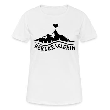 Trekking Alpenherz Berge Herz Alpen Wander - BERGK - Frauen T-Shirt atmungsaktiv - Weiß - Vorne - AI Model Female 172 dark (172cm)