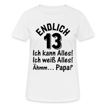 13. Geburtstag 13 Jahre Mädchen I Endlich 13 Ich K - Frauen T-Shirt atmungsaktiv - Weiß - Vorne - AI Model Female 172 dark (172cm)