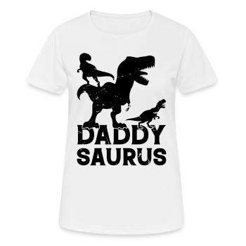 Daddysaurus - Papasaurus Papa Dinosaur Papa Din - Women's Breathable T-Shirt - white - Front - AI Model Female 172 dark (172cm)