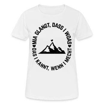 Bavarian Berg Herz Berg Wandern Bayerischer Dialek - Frauen T-Shirt atmungsaktiv - Weiß - Vorne - AI Model Female 172 dark (172cm)