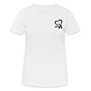 Mountain Hiking - Outdoor Trekking Mountain Heart - Women's Breathable T-Shirt - white - Front - AI Model Female 172 dark (172cm)