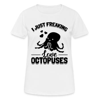 Céphalopode de pieuvre mignonne - I Just Freaking Love Oct - T-shirt respirant Femme - blanc - Devant - AI Model Female 172 dark (172cm)