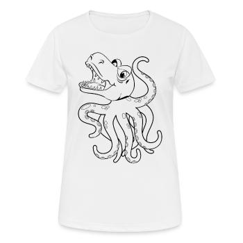 Kraken Octopus Dino Cephalopod - Funny Octopus Din - Women's Breathable T-Shirt - white - Front - AI Model Female 172 dark (172cm)