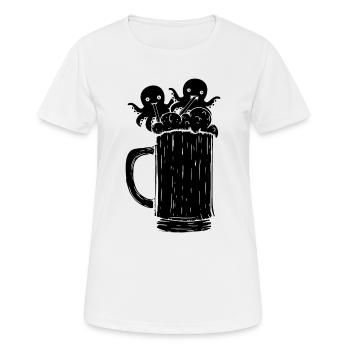 Kraken Octopus Cephalopod - Beer Octopus - Women's Breathable T-Shirt - white - Front - AI Model Female 172 dark (172cm)