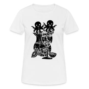 Céphalopode Kraken Octopus - Cocktail Sangria Octop - T-shirt respirant Femme - blanc - Devant - AI Model Female 172 dark (172cm)