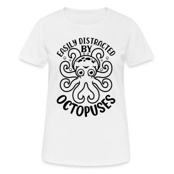 Kraken Octopus - Easily Distracted By Octopuses - Women's Breathable T-Shirt - white - Front - AI Model Female 172 dark (172cm)