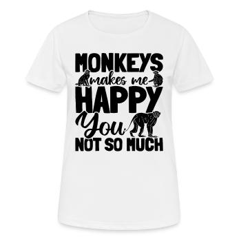 Les singes me rendent heureux pas tellement - Orang-outan - T-shirt respirant Femme - blanc - Devant - AI Model Female 172 dark (172cm)