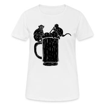 Singes orangs-outans avec de la bière - Funny Monkey - T-shirt respirant Femme - blanc - Devant - AI Model Female 172 dark (172cm)