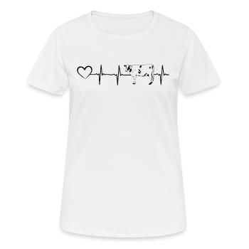 Milk Cow Heartbeat Cow Farmer Dairy Cow Heartline - Frauen T-Shirt atmungsaktiv - Weiß - Vorne - AI Model Female 172 dark (172cm)