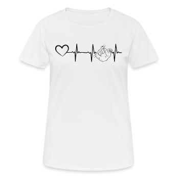 Sloth Heartbeat Heart Sloth Animal Sloth Heartline - Frauen T-Shirt atmungsaktiv - Weiß - Vorne - AI Model Female 172 dark (172cm)