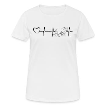 Lion Heartline Heart Lion Animal Lion Heartbeat Li - Frauen T-Shirt atmungsaktiv - Weiß - Vorne - AI Model Female 172 dark (172cm)