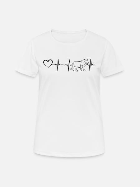 Lion Heartline Heart Lion Animal Lion Heartbeat Li - Frauen T-Shirt atmungsaktiv - Weiß