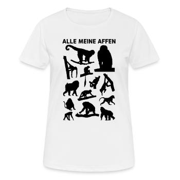 Affen Schimpanse Orang-Utan Affe - Alle Meine Affe - Frauen T-Shirt atmungsaktiv - Weiß - Vorne - AI Model Female 172 dark (172cm)