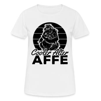 Affen Schimpanse Orang-Utan Affe - Cooler Alter Af - Frauen T-Shirt atmungsaktiv - Weiß - Vorne - AI Model Female 172 dark (172cm)