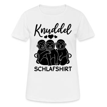 Süße Affen Orang-Utan - Knuddel Schlafshirt Affen - Frauen T-Shirt atmungsaktiv - Weiß - Vorne - AI Model Female 172 dark (172cm)