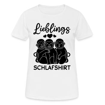 Lieblings Schlafshirt Affen - Süße Affen Orang-Uta - Frauen T-Shirt atmungsaktiv - Weiß - Vorne - AI Model Female 172 dark (172cm)